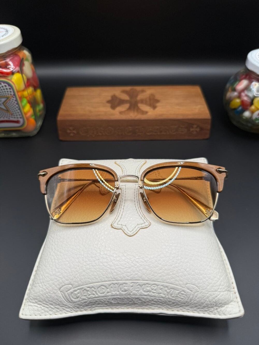 Chrome Hearts Sluntradiction A Wood Sunglasses Brown Gradient Japan